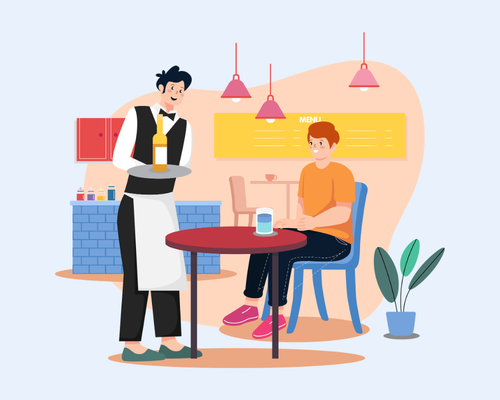 Restaurant team at work